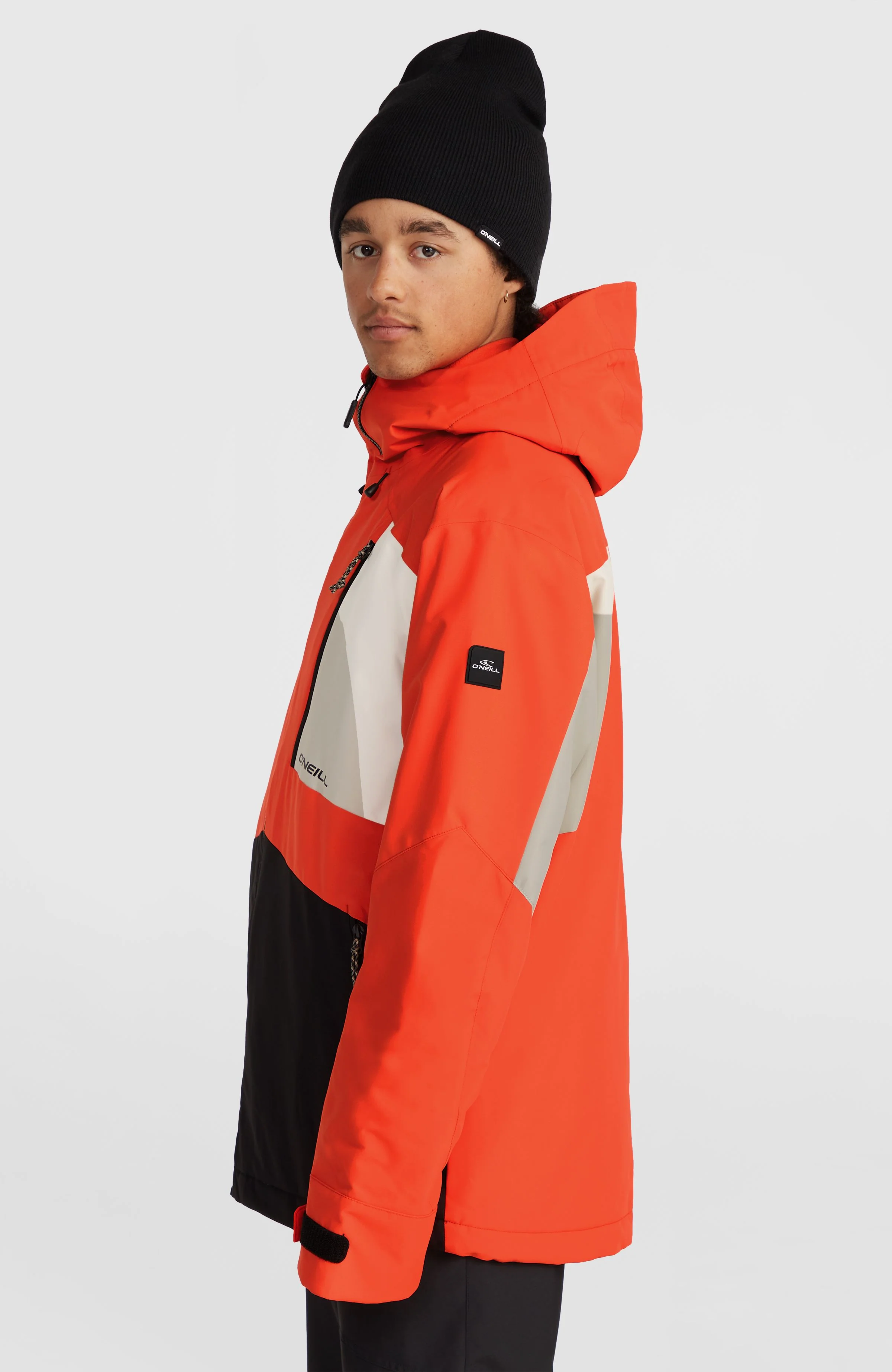 Hammer Block Snow Jacket | Paprika Flame Colour Block - Image 3